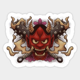 Angry Red Oni Sticker